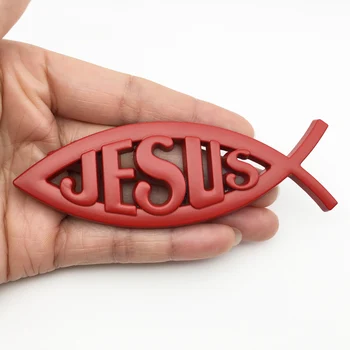 3D Metalo Jėzus Žuvies Simbolis, Logotipas Automobilių Lipdukas Ženklelis Emblema Uodega Decal Motociklo Automobilių Reikmenys, Automobilių automobilių stilius