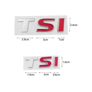 3D Metalo Raudona Sidabro TSS Logotipas, Emblema Automobilių Stilius Ženklelis, Lipdukas, Decal VW Volkswagen Tiguan Polo Golf 4 5 6 MK6 Passat B5 B6