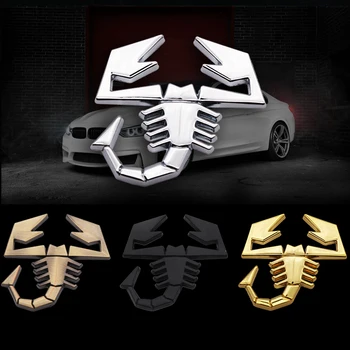 3D Metalo Skorpionas Ženklelis Emblema Decal skorpionas 
