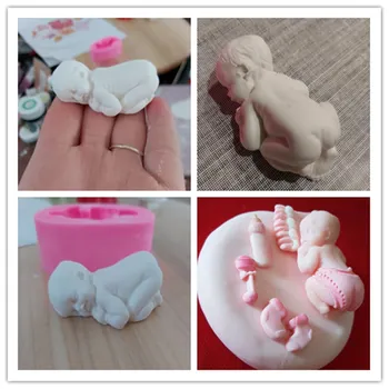 3D Mielas Kūdikis Formos Silikono Formos Šokoladinių Sausainių Muilo Pelėsių Slapukus Cutter Tortas Dekoravimo Priemonės Vaikams Gimtadienio Baby Shower