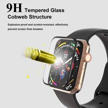 3D Pilnas draudimas Ne Grūdintas Stiklas Apple Žiūrėti 6 SE 5 4 40mm 44mm Juosta Dangtelis Apple iwatch Serijos 3 2 1 38mm 42mm Raštas
