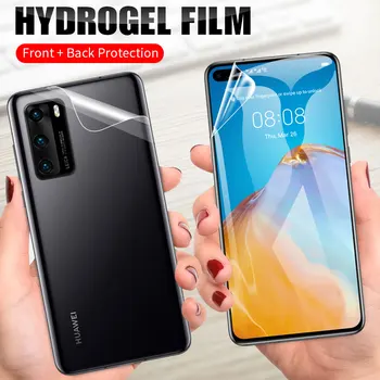 3D Priekiniai + Atgal Visiškai Padengti Hidrogelio Ekrano apsaugos Huawei P40 Pro 30 P20 Lite Garbę 20 8X Nova 5T P Smart Plus 2019 Filmas