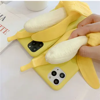 3D Streso Atsarginiais Juokinga, Nulupti bananus Telefono Atvejais Apima, 