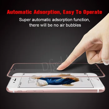 3D Visiškai Padengti Grūdinto Stiklo iPhone 8 6 6S 7 Plius Full Screen Protector, iPhone 6 7 8 Apsauginis Stiklas Aliuminio Lydinys