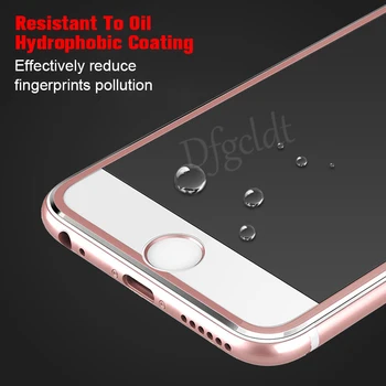3D Visiškai Padengti Grūdinto Stiklo iPhone 8 6 6S 7 Plius Full Screen Protector, iPhone 6 7 8 Apsauginis Stiklas Aliuminio Lydinys