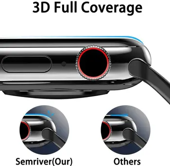 3D Visišką Kraštas Grūdintas Stiklas Apple Watch 40/44mm Serijos 6 SE 5 4 Screen Protector For Apple Žiūrėti 38/42mm Serijos 2 3