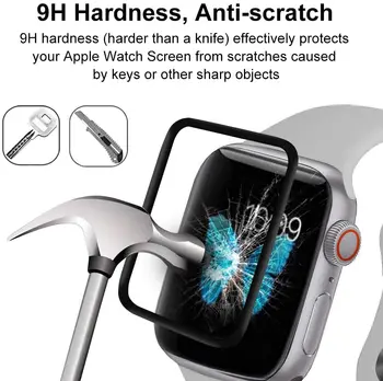 3D Visišką Kraštas Grūdintas Stiklas Apple Watch 40/44mm Serijos 6 SE 5 4 Screen Protector For Apple Žiūrėti 38/42mm Serijos 2 3