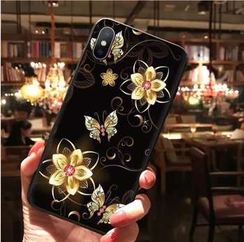 3D Įspausti Gėlių Bokštas Telefono dėklas Skirtas iPhone Xs Max XR 7 8 Plus X Atveju Minkštas Silikoninis Dangtelis, Skirtas 