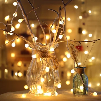 3m 20Leds mažą Kamuoliuką LED Šviesos Eilutę Kalėdinė Dekoracija Namuose Pasakų Girliandą Kalėdų Medžio Vestuvių Patalpų Kambarį Naujųjų Metų Dekoras