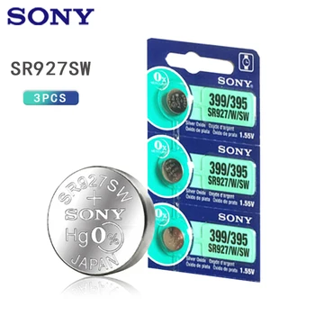 3PC Sony 1.55 V 7 TG LR927 LR57 SR927W 399 GR927 395A AG 7 Baterija Mygtuką Baterijas Žiūrėti Žaislai Nuotolinio Ląstelių Monetos
