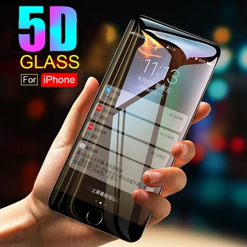 3Pcs/daug Aukštos Kokybės 6D 5D Pilnas draudimas Screen Protector, iPhone, 11 Pro X Xs Max XR 6 6S 7 8 Plus SE 2020 9H 3D Grūdintas Stiklas
