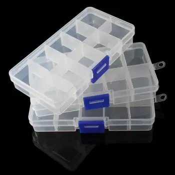 3pcs/daug Paprasta Nustatyti 3 X 10 Skyrelio Mažas Organizatorius Saugojimo plastikinę Dėžutę, Amatų Nagų Saugiklis Karoliukai