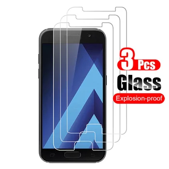 3Pcs Grūdintas Stiklas Samsung Galaxy A5 A500F 2016 A510F 2017 A520F Screen Protector Shield Apsaugine Stiklo Plėvele 9H