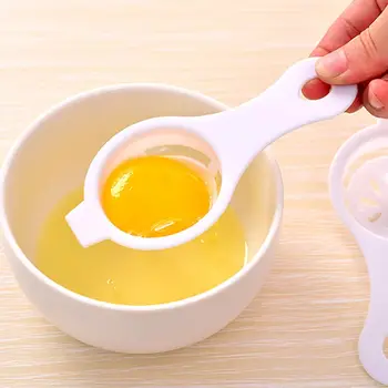 3Pcs Kiaušinių Dozatoriais balta tarpine nešiojamų saugos plastikinių kiaušinių perdirbimo šaukštas piltuvą trynio atskirti virtuvę maisto gaminimo įtaisą