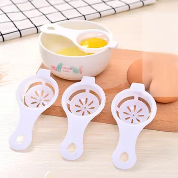 3Pcs Kiaušinių Dozatoriais balta tarpine nešiojamų saugos plastikinių kiaušinių perdirbimo šaukštas piltuvą trynio atskirti virtuvę maisto gaminimo įtaisą