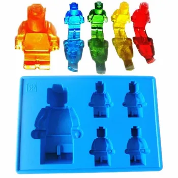 3Pcs Skirtingų Formos Lego Silikono Torto Formos Robotas, Saldainiai, Šokoladas Blokuoti Ledo Kubelių padėklas Statybinės Plytos Želė Torto Formos Virtuvė