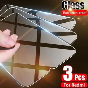 3Pcs Visiškai Padengti Apsaugine Stiklo Xiaomi Redmi Pastaba 7 9 6 8 Pro 