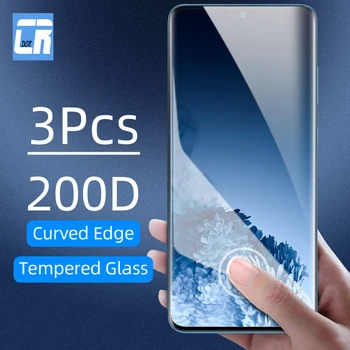 3Pcs Visą Lenkta Kraštas Grūdintas Stiklas Samsung Galaxy S20 Plius S20 Ultra Screen Protector for Samsung Note 10 Plius 20 Ultra 5G