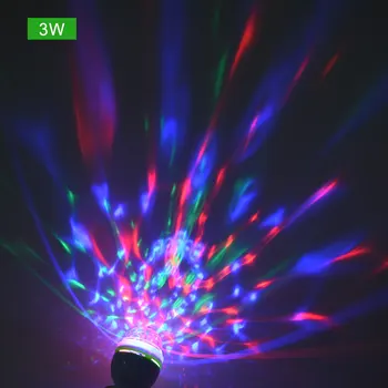 3W E27 6W RGB Led Lempos Lemputė Magija Spalva Projektorius Auto Sukasi Scenos Šviesos AC85-265V 110V, 220V Atostogų Šalis, Baras KTV Diskoteka