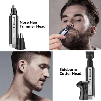 4 1 Elektrinis Nosies, Ausų Plaukų, Žoliapjovės USB Įkrovimo Barzda Antakių Razor Belaidžius Clipper Groomer Skustuvas Plaukų Žoliapjovės Rinkinys