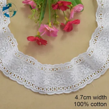 4.7 cm pločio ir Medvilnės embroid nėrinių siuvimo juostelės guipure apdaila vestuvių dekoravimas 