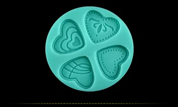 4 Stilius 3D Silikono Širdies Mylintis Formos Kepimo Formą Minkštas Pyragas Priemonė, Šokoladiniai Saldainiai, Slapukus, Pyragaičiai Muilo Formų E687