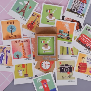 40 vnt./daug Senovinių garvežių animacinių filmų gyvūnų mini pranešimų kortelės ačiū kortelę festivalis sveikinimo atvirukas vaikų dovanų