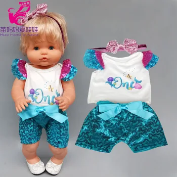 40cm Nenuco lėlės rožinė suknelė Ropa y su Hermanita 16 colių kūdikių lėlės drabužių priedai