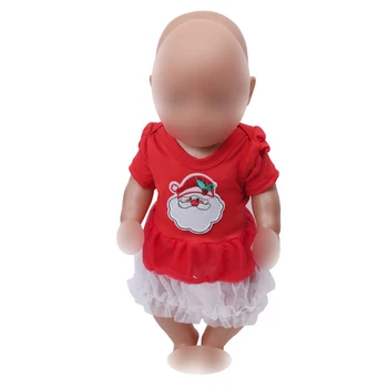 43 Cm Berniuko, Lėlės Raudona Kalėdų Senelio kostiumas Amerikos Naujagimių Kalėdų Skrybėlę Kostiumas Suknelė Žaislai Tinka priedai 18 Colių Merginos f43