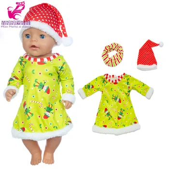 43 cm kūdikių lėlės drabužiai nėrimo megztinis 18 colių mergina lėlės žiemos drabužių nustatyti skrybėlę, šaliką, pirštines, naujųjų metų drabužių lėlėms