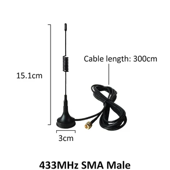 433Mhz Antena 433 MHz antena 2P 5dbi GSM SMA Male Jungtis su Magnetinio pagrindo Kumpis Radijo Signalo Stiprintuvas Belaidžio Kartotuvo