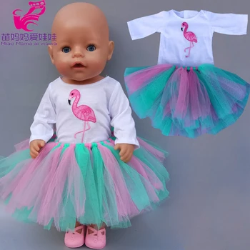 43cm 40cm Reborn Baby Doll Tutu Suknelė Flamingo Sijonas 18 Colių Og Mergina Lėlės Suknelė