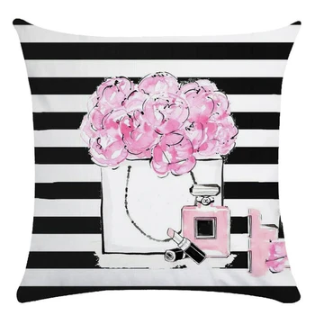 45*45cm Rankomis dažyti gėlių, kvepalų buteliukai super minkšta pagalvėlė padengti sofa Macaron pagalvės užvalkalą Namų dekoratyvinės pagalvės dangtelis