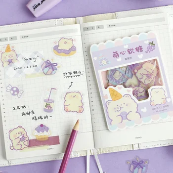 45pcs/PVC Kawaii mielas lipdukai kulka dienoraštis knyga korėjos raštinės reikmenys animacinių filmų lėlės apdailos 