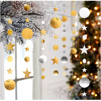 4m Aukso Sidabro Žvaigždės Girliandą Kalėdų Dekoracijas Namuose Naujųjų Metų Dekoracija Kalėdų Papuošalai Navidad Kerst Decoratie.