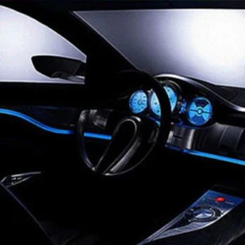4M Automobilio Salono Apšvietimas Auto LED Juostelės, Aplinkos Šviesos Dekoro Atmosfera Optinio Pluošto Lemputė, Durų Lemputė Lankstaus Neono Šviesos