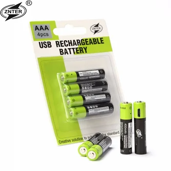 4pcs 1,5 V voltų AAA ličio li-ion baterija Įkraunama Micro USB AAA ličio polimero lipo ląstelių batteires USB Laidas, Įkroviklis