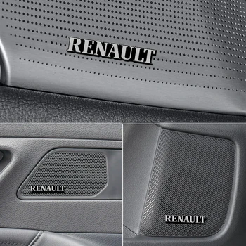 4pcs automobilių garso papuošti 3D Aliuminio Ženklelis Emblema Įklija, Renault koleos duster megane 2 