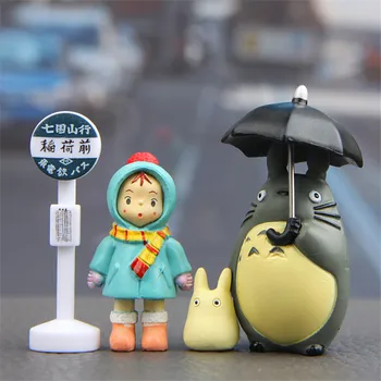 4pcs/daug 3-5cm Anime Mano Kaimynas Totoro Veiksmų Skaičius, Žaislų Hayao Miyazaki Mini Sodo PVC Veiksmų Skaičiai, Vaikams, Žaislai, Gimtadienio Dovana
