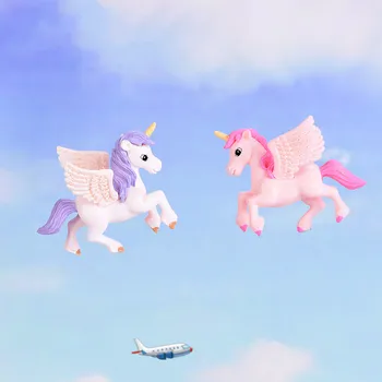 4pcs/set Animacinių filmų Mielas Pegasus Lėlės Vienaragis Anime Veiksmų Skaičius, Ponis Succulents Asamblėjos Papuošalai Figma Dovanos, Žaislai Vaikams