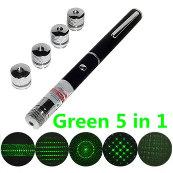 5 In 1 Green Vedėjas Powerpoint Žibintuvėlis Lazerinė Rodyklė Pristatymas Belaidžio Nuotolinio valdymo Pen 3v Baterijos Valdomas Mini Penlight