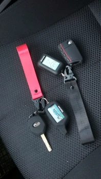 5 spalvos Automobilio saugos diržų medžiagos, nailono medžiaga keychain keytag siuvinėjimo, susiuvimo Honda Toyota Automobilių klavišą 