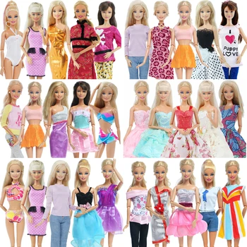 5 Vnt. / Daug Rankų darbo Mini Suknelė Mišraus Stiliaus Vestuves Dėvėti Sijonas Nėrinių Suknelė Drabužius Barbie Lėlės Priedai Žaislas Vaikams