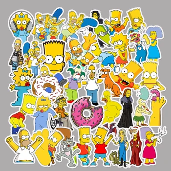50 vnt./Pak Simpson Animacinių filmų TV Anime ir Animacinių filmų Automobilis, Motociklas, Telefonas, Kelionės Bagažo Vežimėlis, nešiojamasis Kompiuteris Lipdukas Žaislas