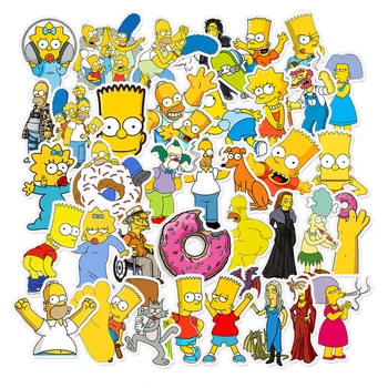 50 vnt./Pak Simpson Animacinių filmų TV Anime ir Animacinių filmų Automobilis, Motociklas, Telefonas, Kelionės Bagažo Vežimėlis, nešiojamasis Kompiuteris Lipdukas Žaislas