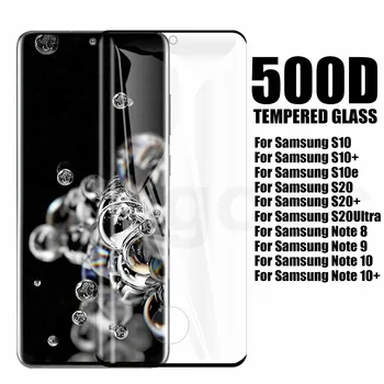 500D Lenktas Apsaugos Grūdintas Stiklas ant Samsung Galaxy S10E S9 S10 S20 Plius S20Ultra Pastaba 8 9 10 Plius Filmas Screen Protector