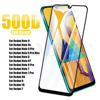 500D Lenktas Grūdintas Stiklas Xiaomi Redmi Pastaba 8T 9 9s 8 7 Pro Max Stiklo Redmi 9A 8A 7A 9 8 7 6 K30 Pro 