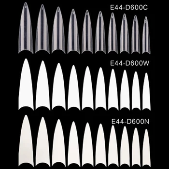 500pcs/maišelis Ilgai Stiletto Nagai Balta/Natūralūs /Skaidrūs Nails UV Gelio Įrankiai, Pilnas draudimas 