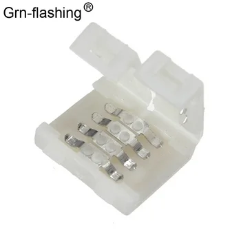 5050 RGB LED juostelės jungtis 10mm 4pin Nemokamai Suvirinimo LED juostelės Jungtis įrašą