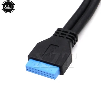 50cm PC Mainboard 20 pin, Dual USB 3.0 Prievadai Express Kabelis Plokštė 2 USB3.0 Skydelio Laikiklis ilgiklis